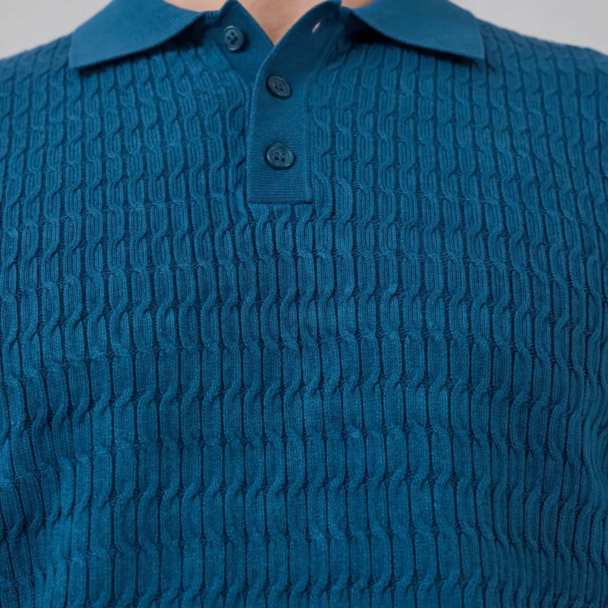 Kavento - Textured Short Sleeve Polo Shirt