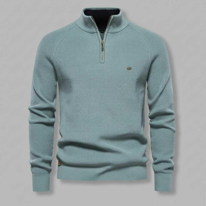 Men's Black Half-Zip Jumper | Slim Fit Knitwear