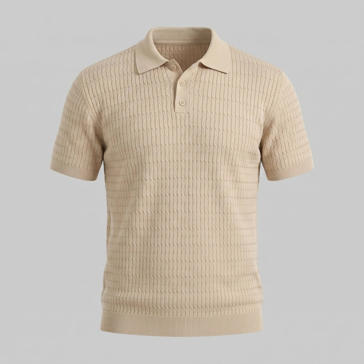 Men's Cable Texture Knit Polo 5