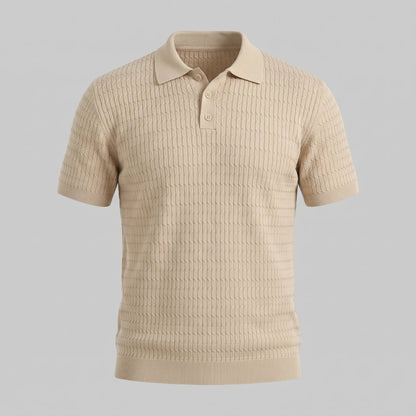 Men's Cable Texture Knit Polo 5