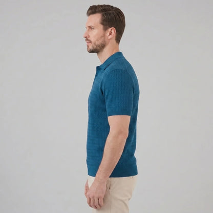 Men's Cable Texture Knit Polo 6