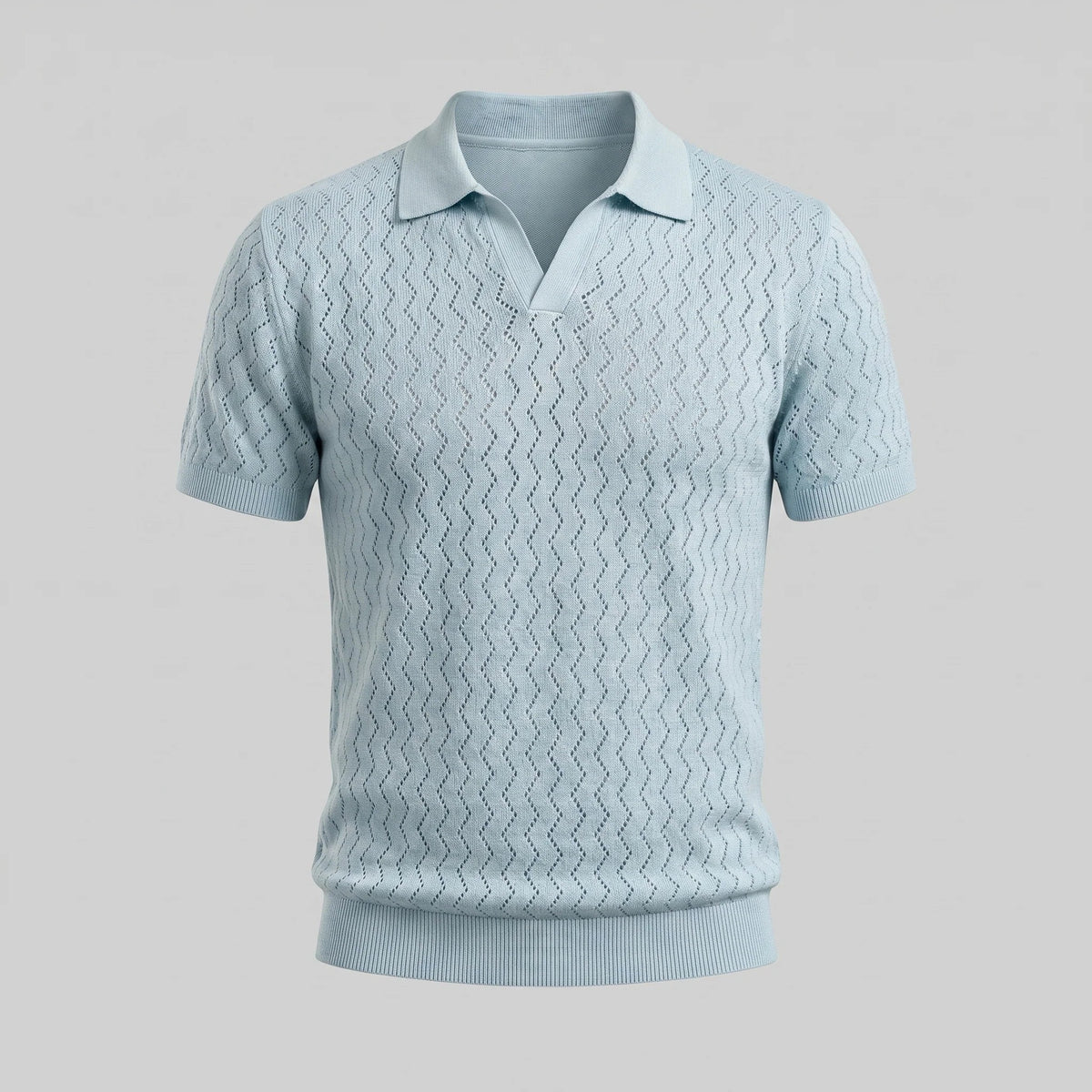 Men's Chevron Open-Knit Polo 5
