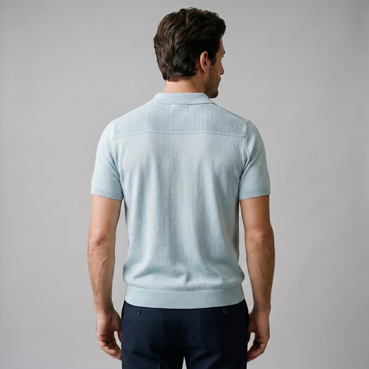 Men's Chevron Open-Knit Polo 7