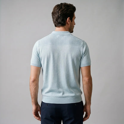 Men's Chevron Open-Knit Polo 7