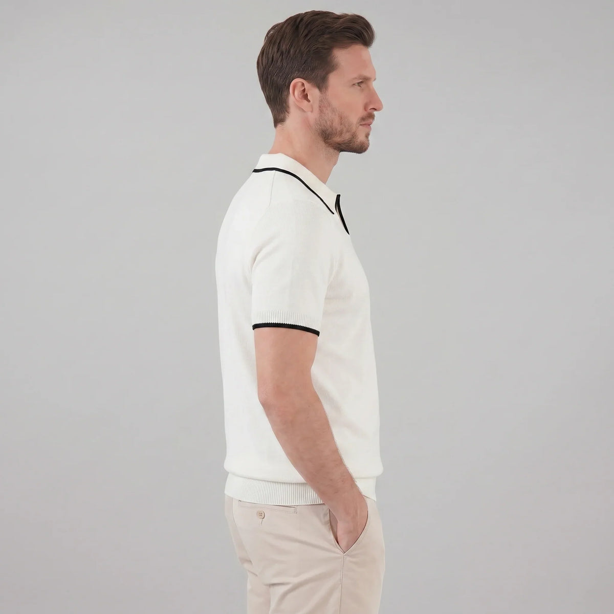 Men's Contrast Trim Knit Polo 7