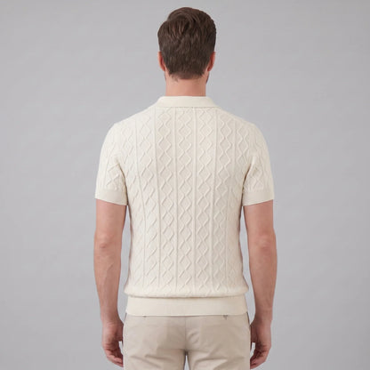 Men's Diamond Cable Knit Polo 3