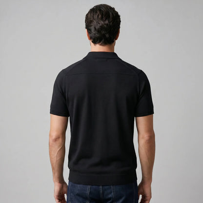 Men's Fine Knit Open-Collar Polo 3