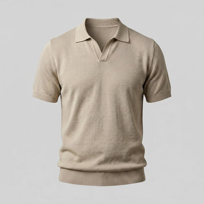 Men's Fine Knit Open-Collar Polo 5