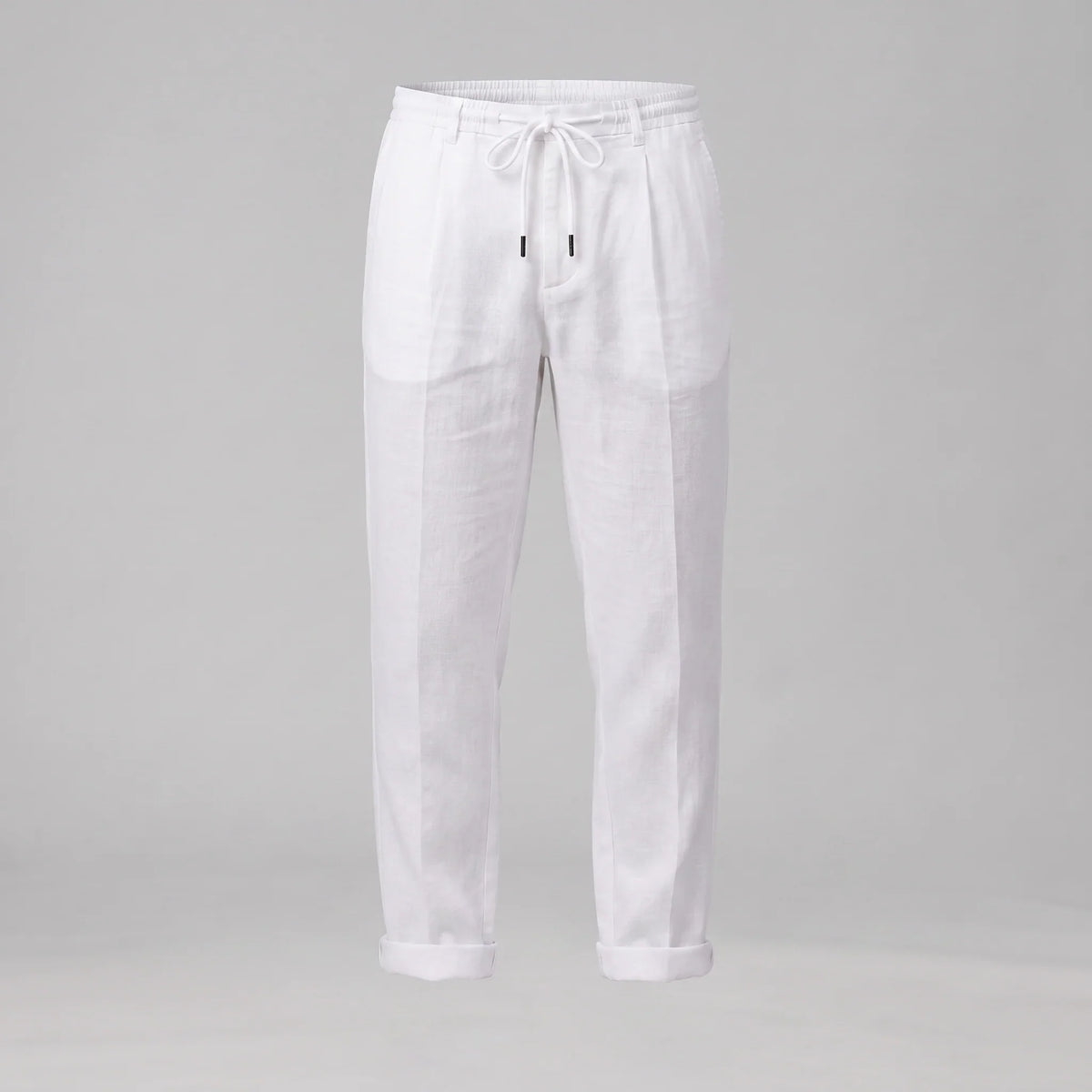 Men's Linen Drawstring Pleated Trousers 1