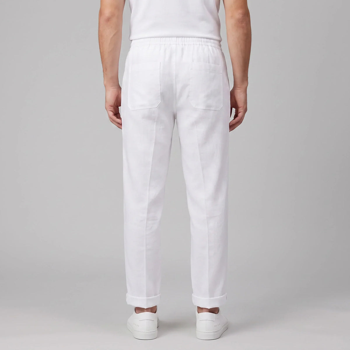Men's Linen Drawstring Pleated Trousers 2