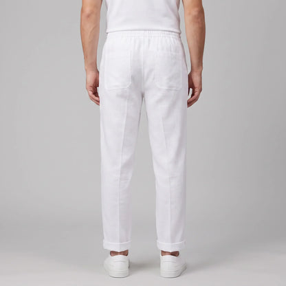 Men's Linen Drawstring Pleated Trousers 2