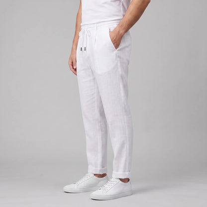 Men's Linen Drawstring Pleated Trousers 3
