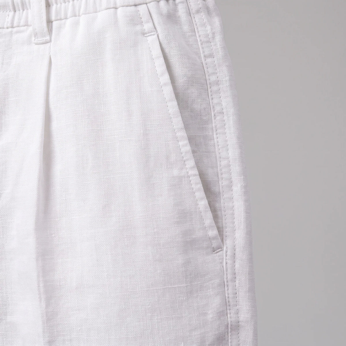 Men's Linen Drawstring Pleated Trousers 4