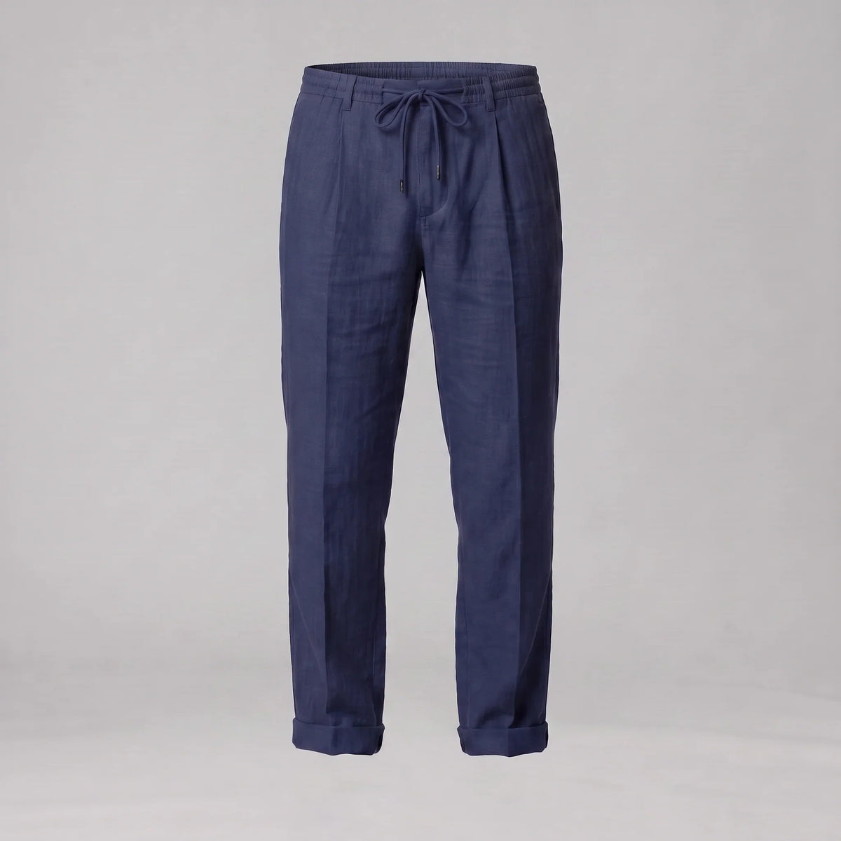 Men's Linen Drawstring Pleated Trousers 7
