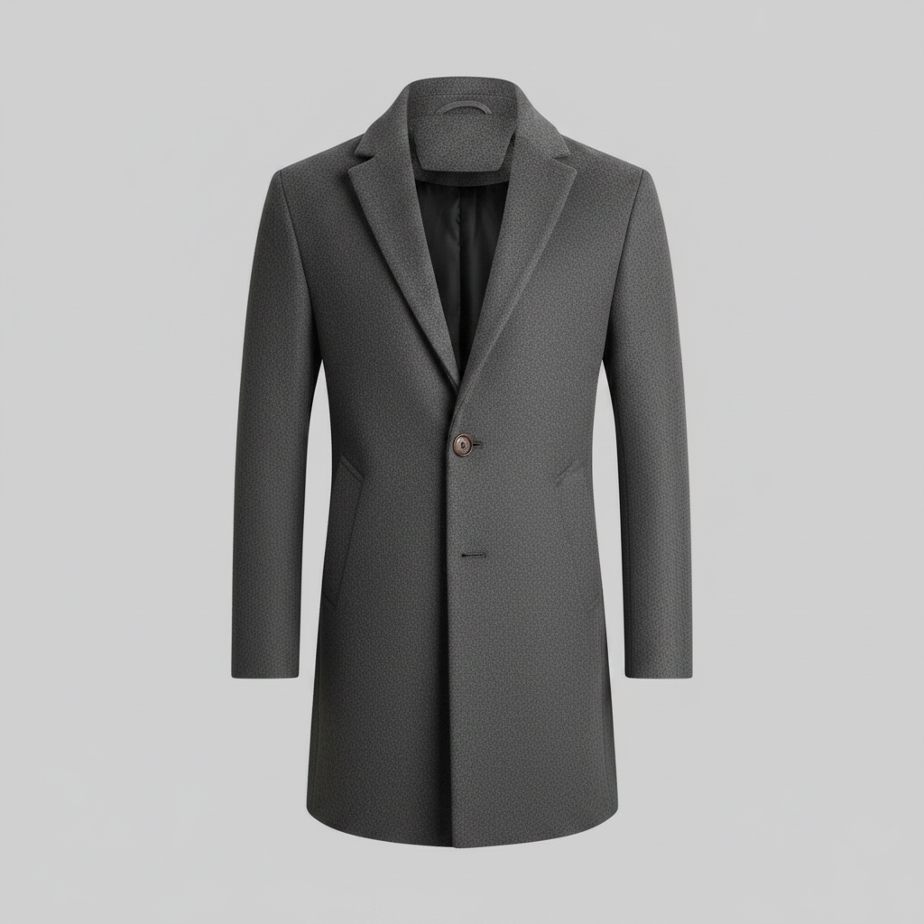 Men's Long Overcoat | Stylish Notched Lapel Winter Coat 6
