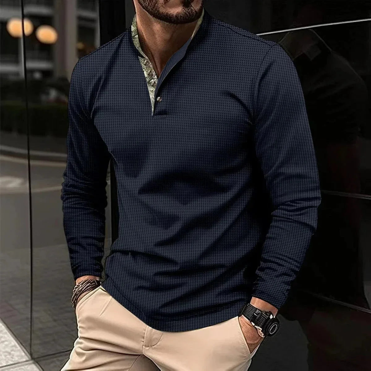 Men's Long Sleeve Polo Shirt | Stylish Fit in Various Colors 3