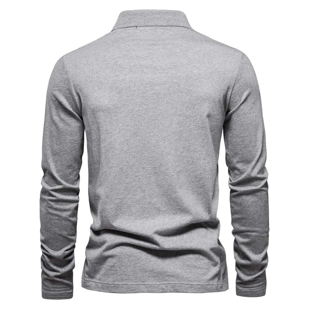 Men's Long Sleeve Polo Shirt with Half-Zip Collar | Polo Shirts 2