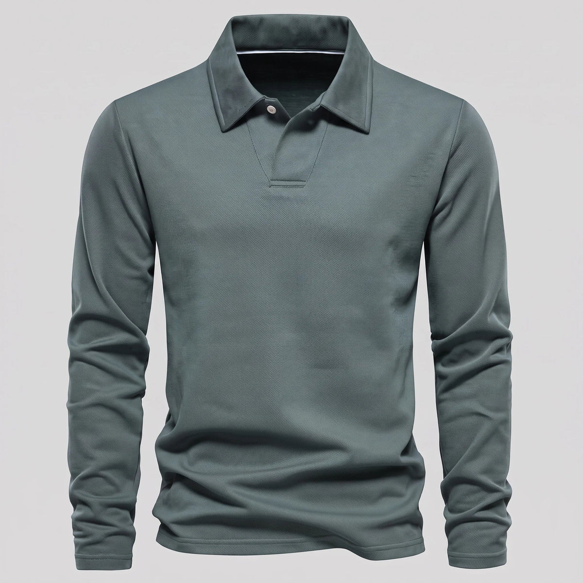Men's Piqué Long Sleeve Polo Shirt 1