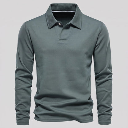 Men's Piqué Long Sleeve Polo Shirt 1