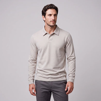 Men's Piqué Long Sleeve Polo Shirt 10