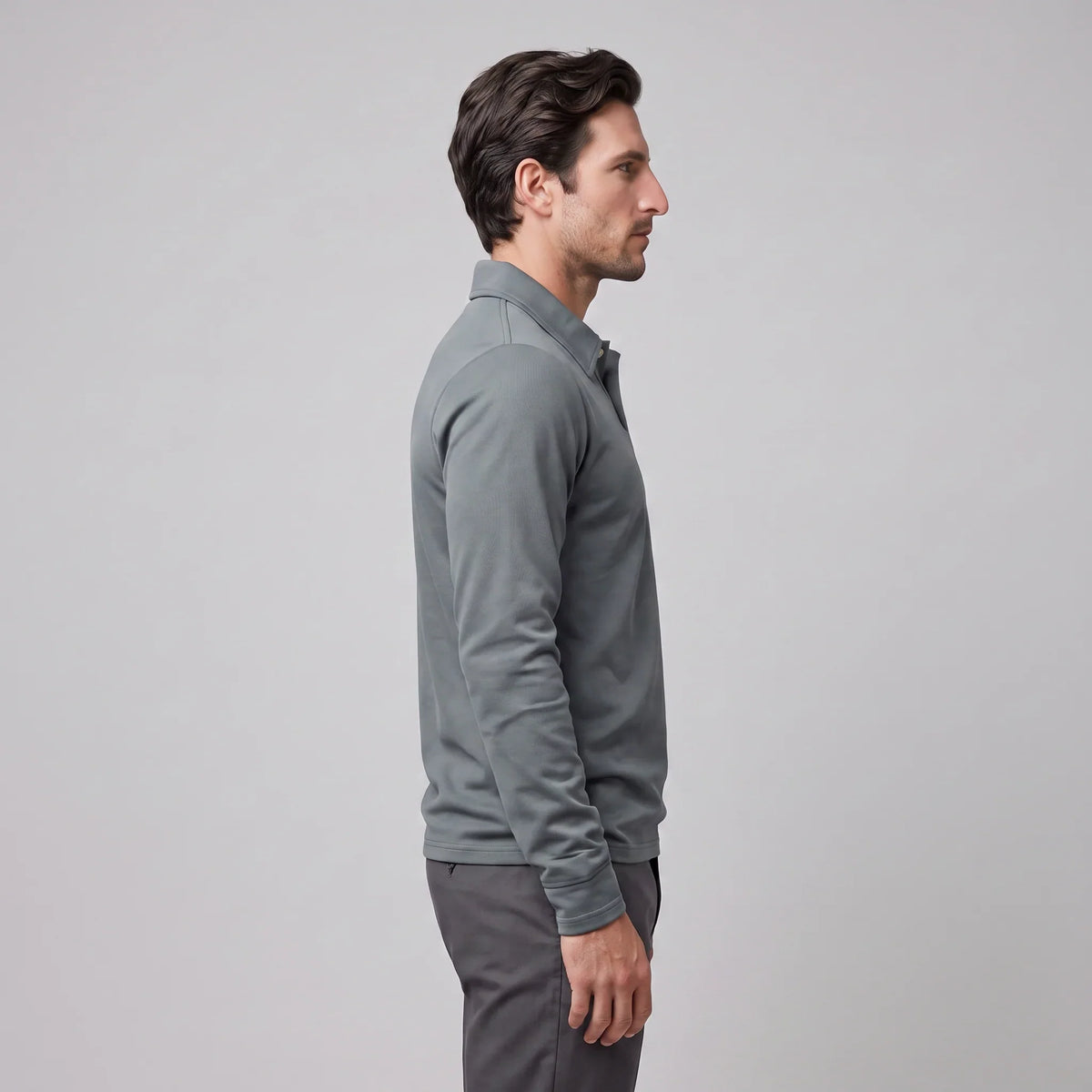 Men's Piqué Long Sleeve Polo Shirt 3