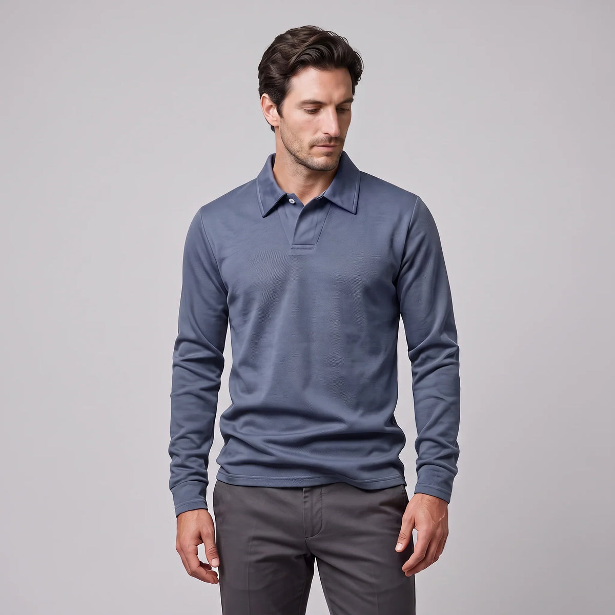 Men's Piqué Long Sleeve Polo Shirt 5