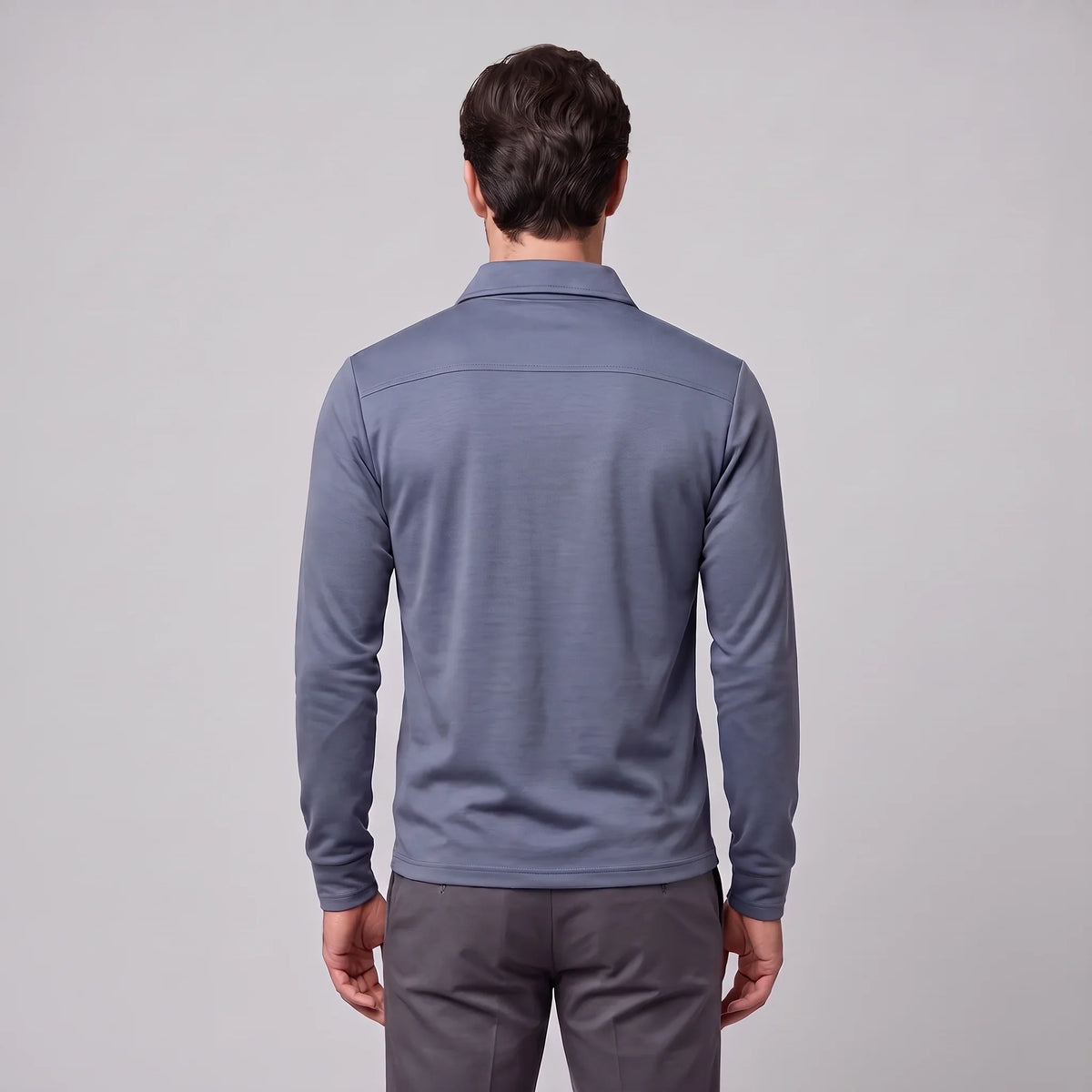 Men's Piqué Long Sleeve Polo Shirt 7