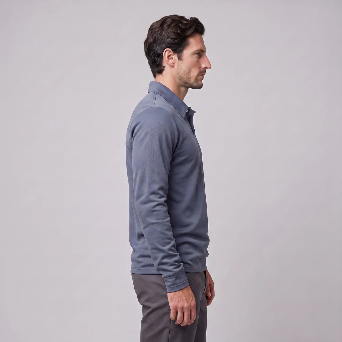 Men's Piqué Long Sleeve Polo Shirt 8