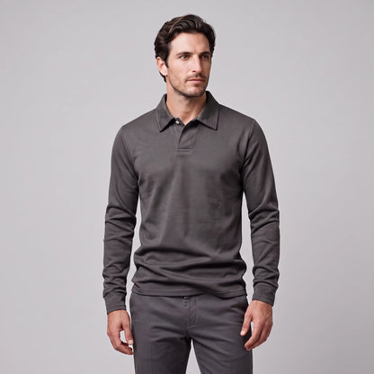 Men's Piqué Long Sleeve Polo Shirt 9