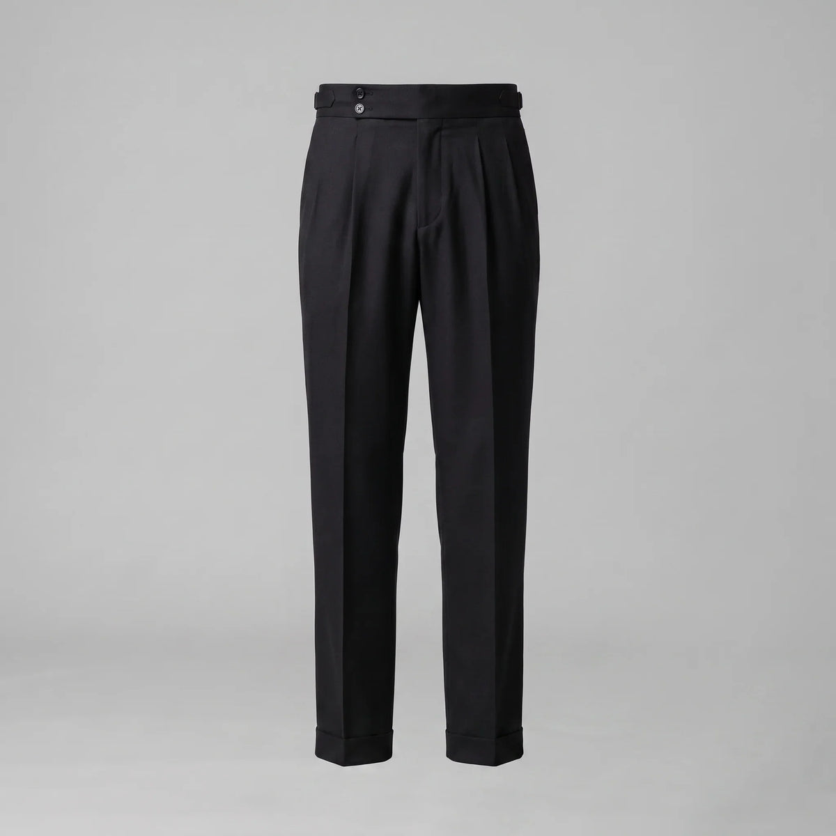 Men's Pleated Tailored Trousers with Turn-Ups 1