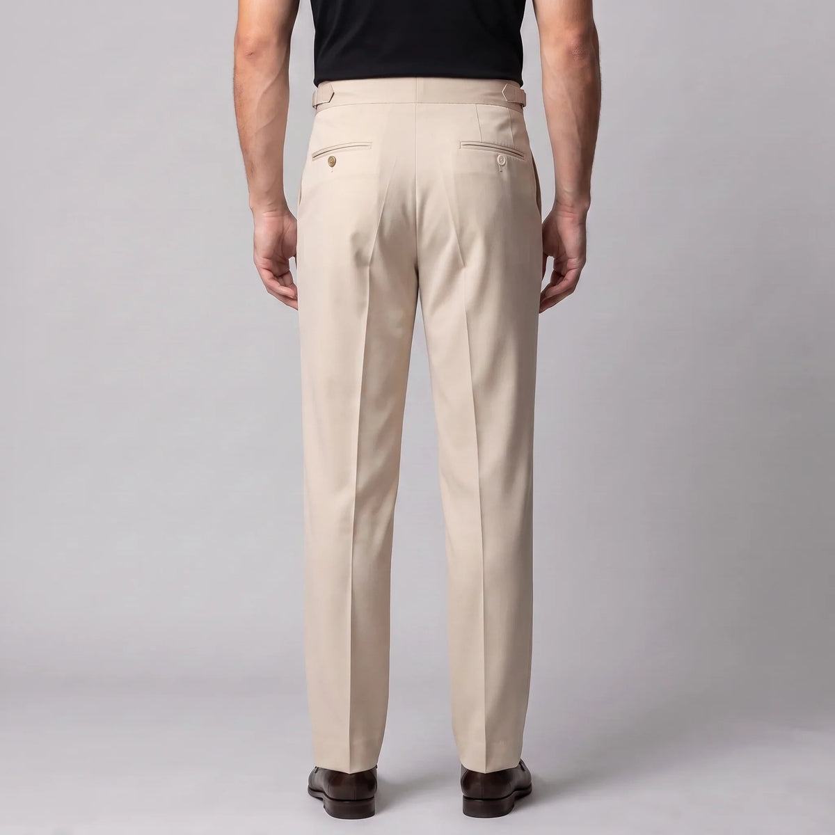 Men's Pleated Tailored Trousers with Turn-Ups 8