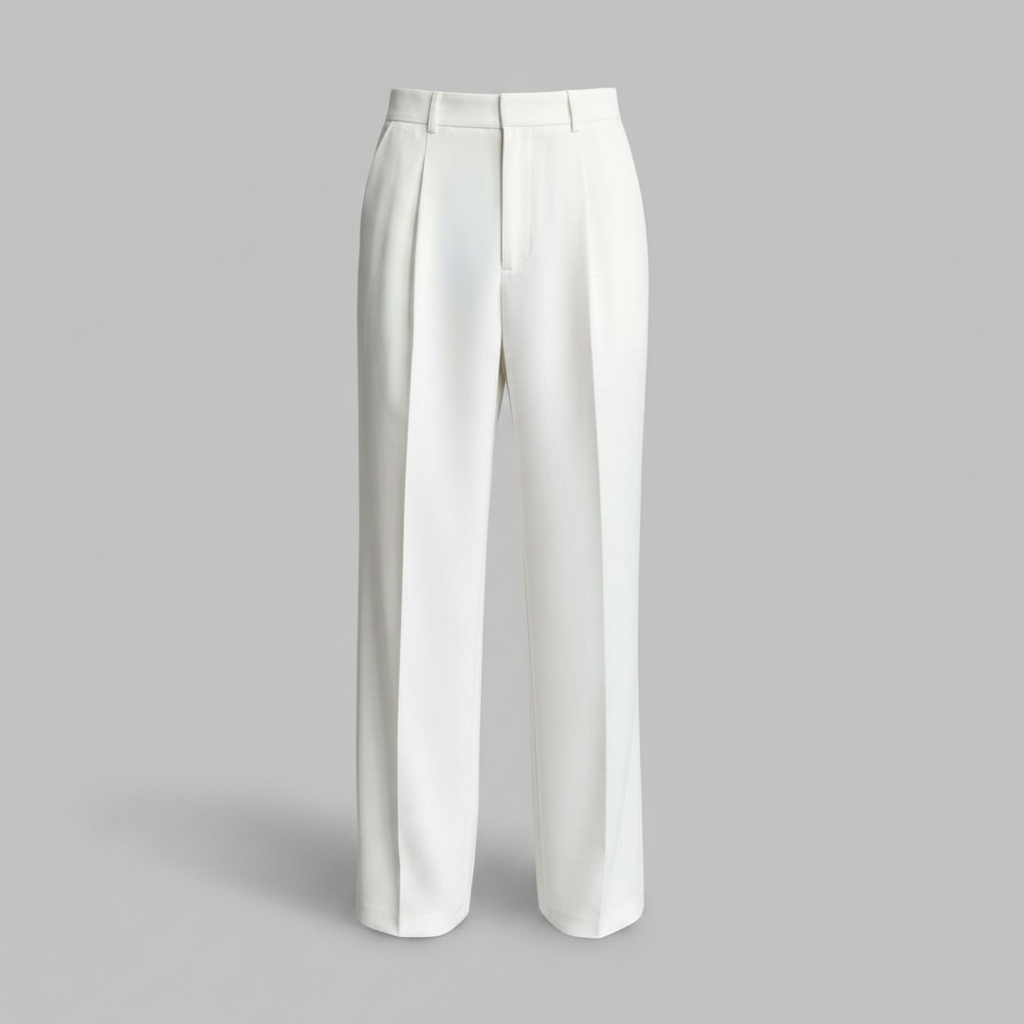 Men's Pleated Trousers | Straight Fit Formal Pants 0