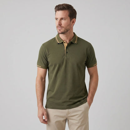 Men's Polo Shirt with Contrast Trim 0
