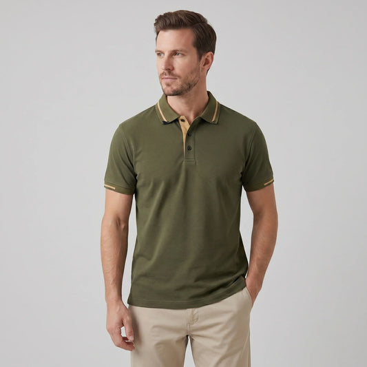 Men's Polo Shirt with Contrast Trim 0