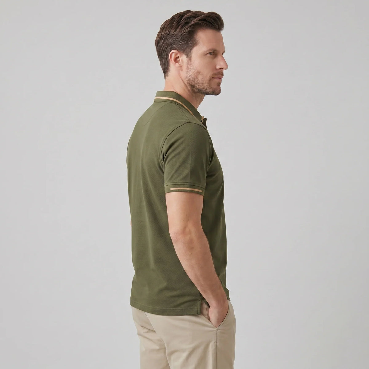 Men's Polo Shirt with Contrast Trim 2