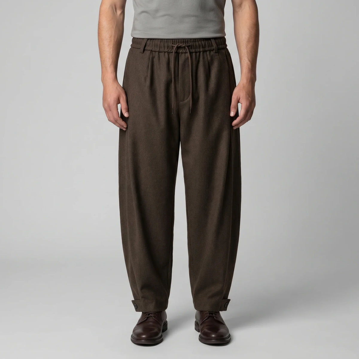 Men's Relaxed Drawstring Tapered Trousers 0