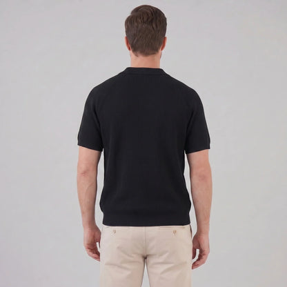 Men's Ribbed Knit Button-Through Polo 2