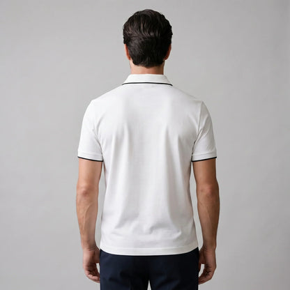 Men's Short Sleeve Polo Shirt with Zip Placket 3