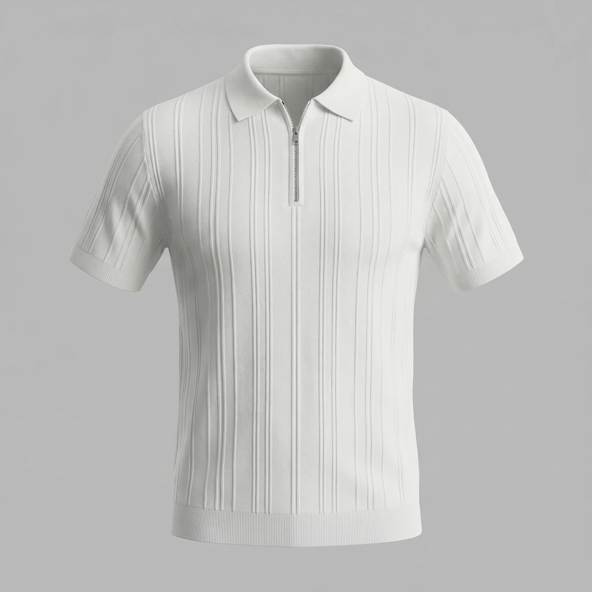 Men's Slim Fit Zip Up Polo Shirt 5