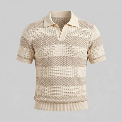Men's Stripe Jacquard Knit Polo 5