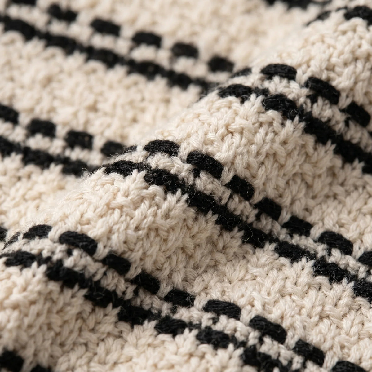 Men's Striped Crochet Knit Polo Shirt 3