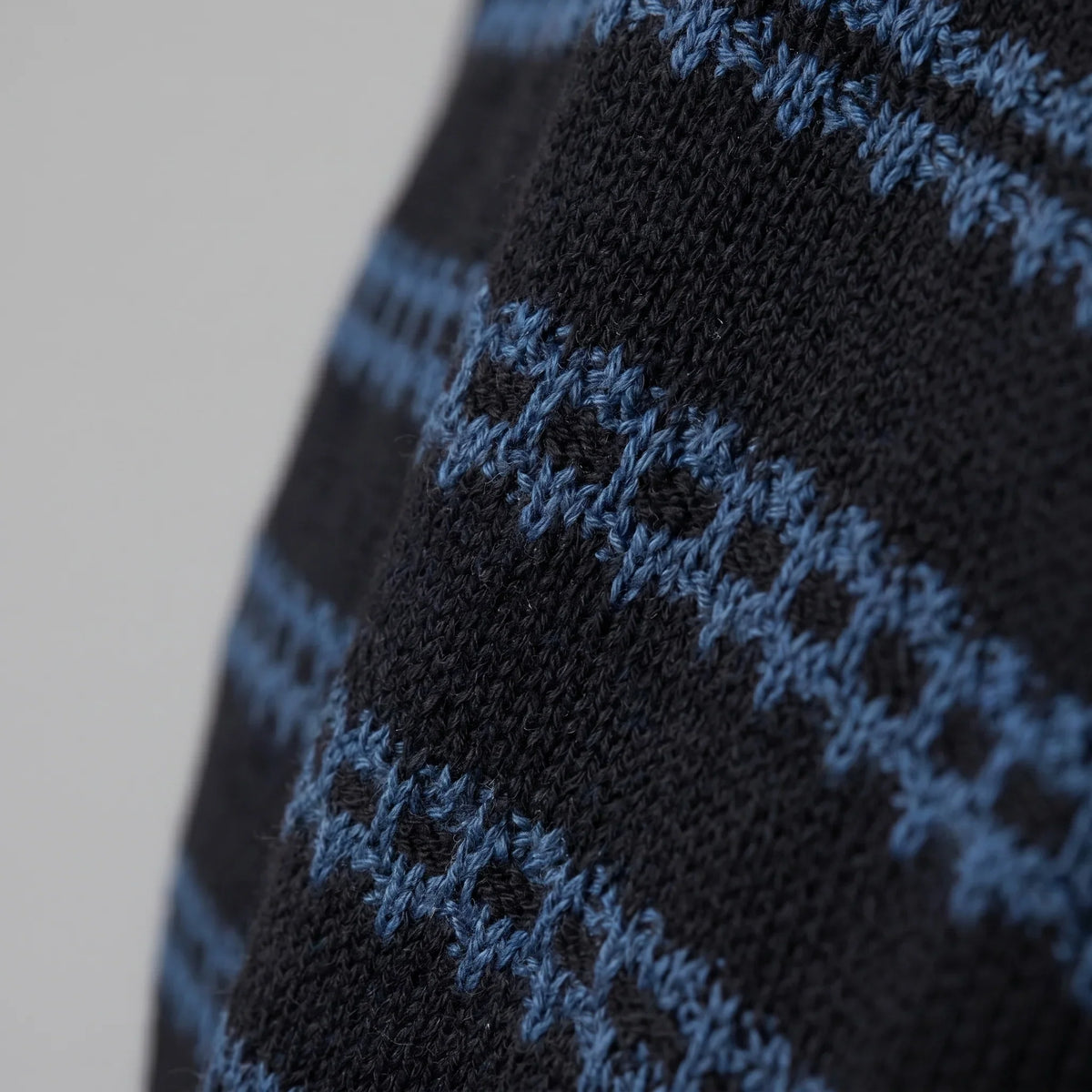 Men's Striped Crochet Knit Polo Shirt 8