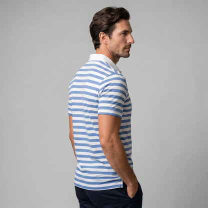 Men's Striped Short Sleeve Polo Shirt 2