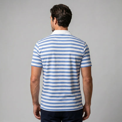 Men's Striped Short Sleeve Polo Shirt 3