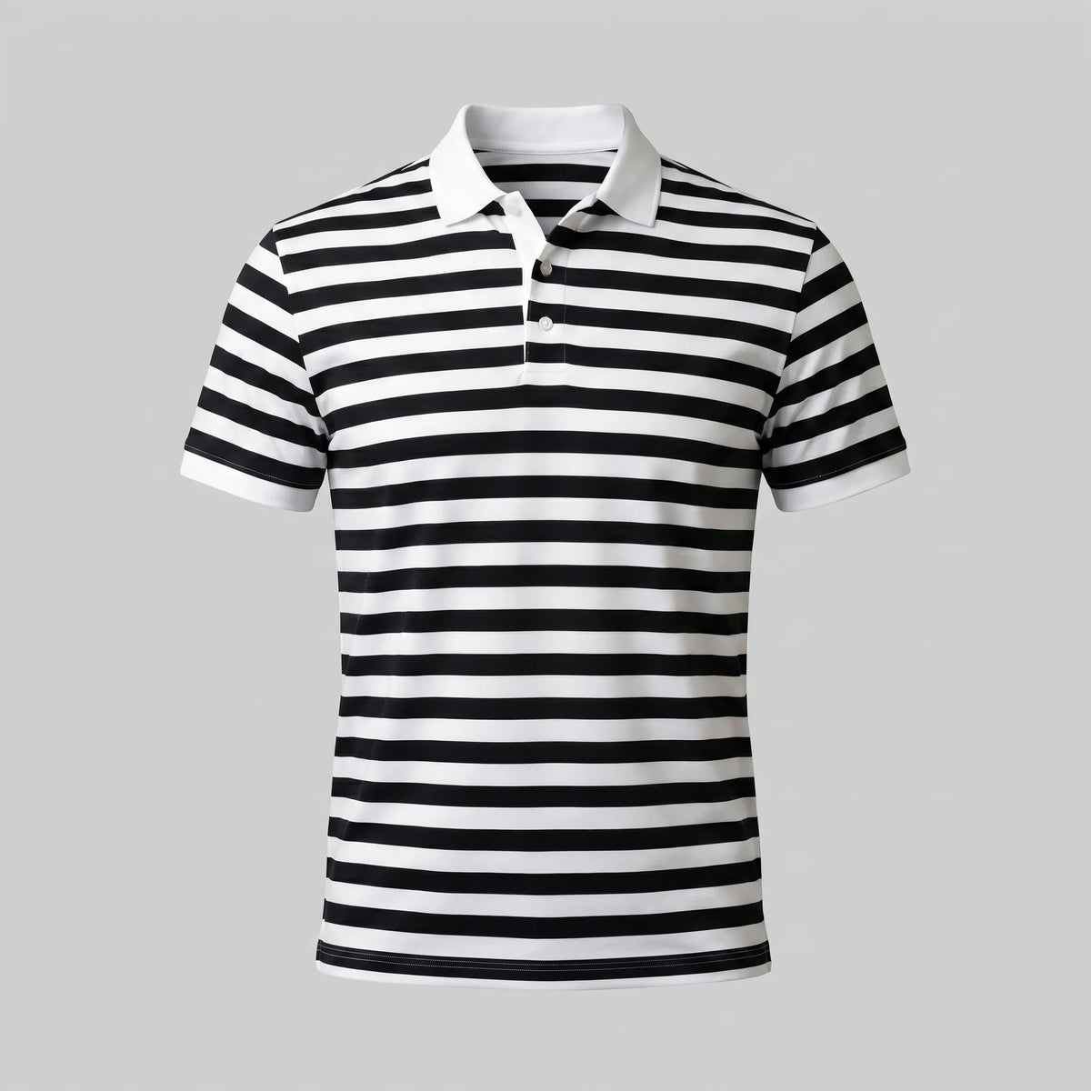 Men's Striped Short Sleeve Polo Shirt 5