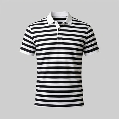 Men's Striped Short Sleeve Polo Shirt 5