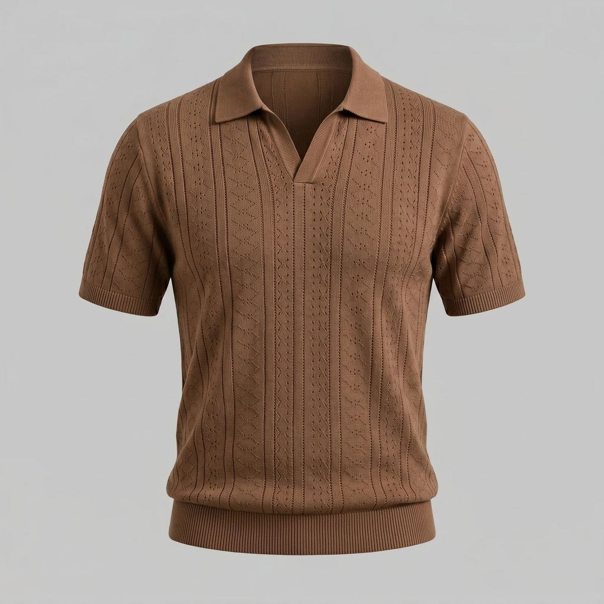 Men's Textured Knit Polo Shirt 1