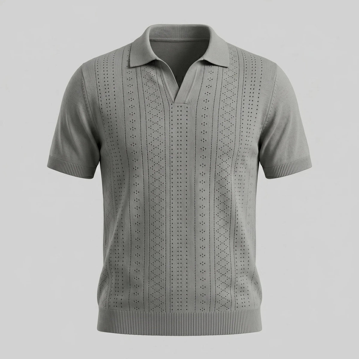 Men's Textured Knit Polo Shirt 5