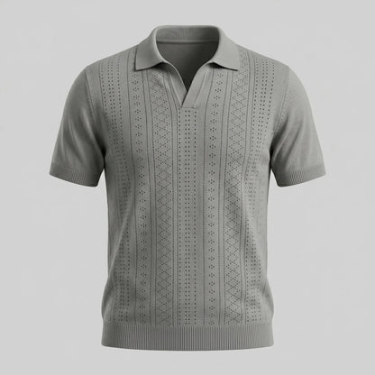 Men's Textured Knit Polo Shirt 5