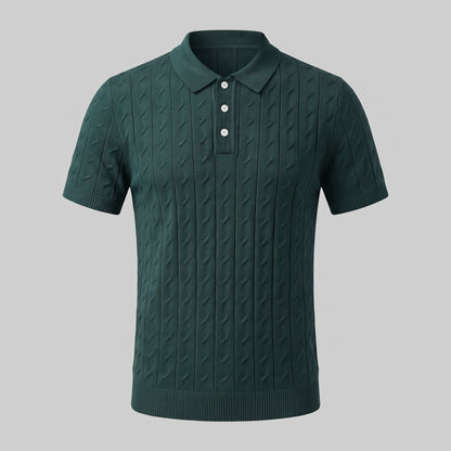 Men's Textured Knit Polo Shirt 8